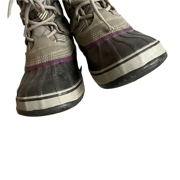 SOREL Women’s 1964 PAC Winter Waterproof Snow Boots Grey Purple Plaid  7 - Picture 10 of 15